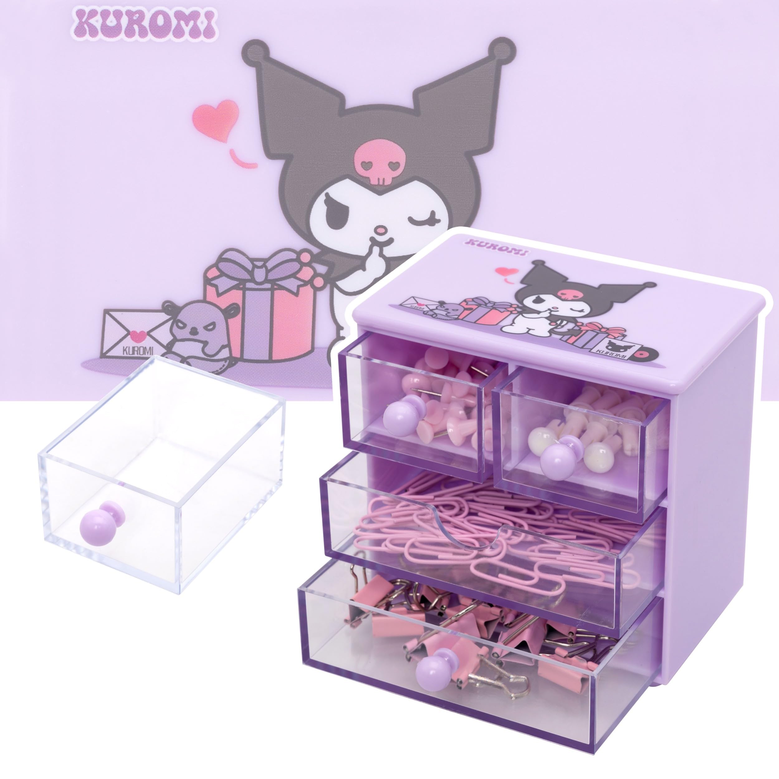 Amazon.com: Roffatide Anime Kuromi Cute 4 Compartments Plastic